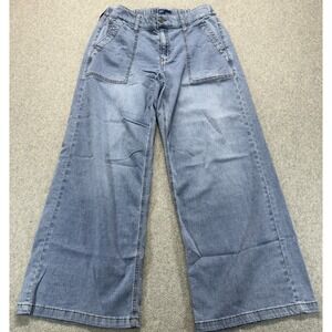 Project Indigo Womens Wide Leg Jeans Light Blue Relaxed Fit Classic Pocket L